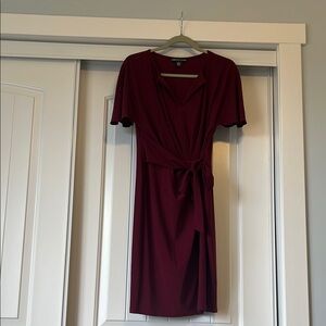 Elegant Burgundy Wrap Dress
